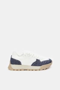 Women White Lace Up With Denim Overlay Sneakers sold by Redtag