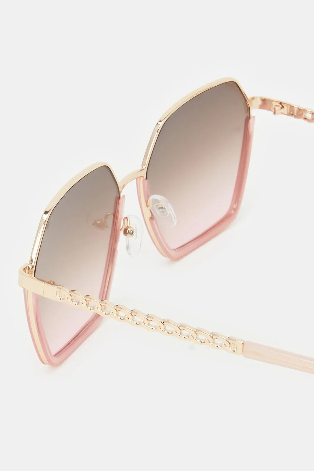 Women Gold Metal Oversized Sunglasses sold by Redtag product image thumbnail 2