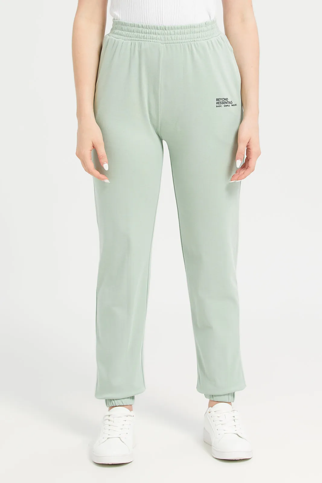 Women Mint Printed Joggers sold by Redtag