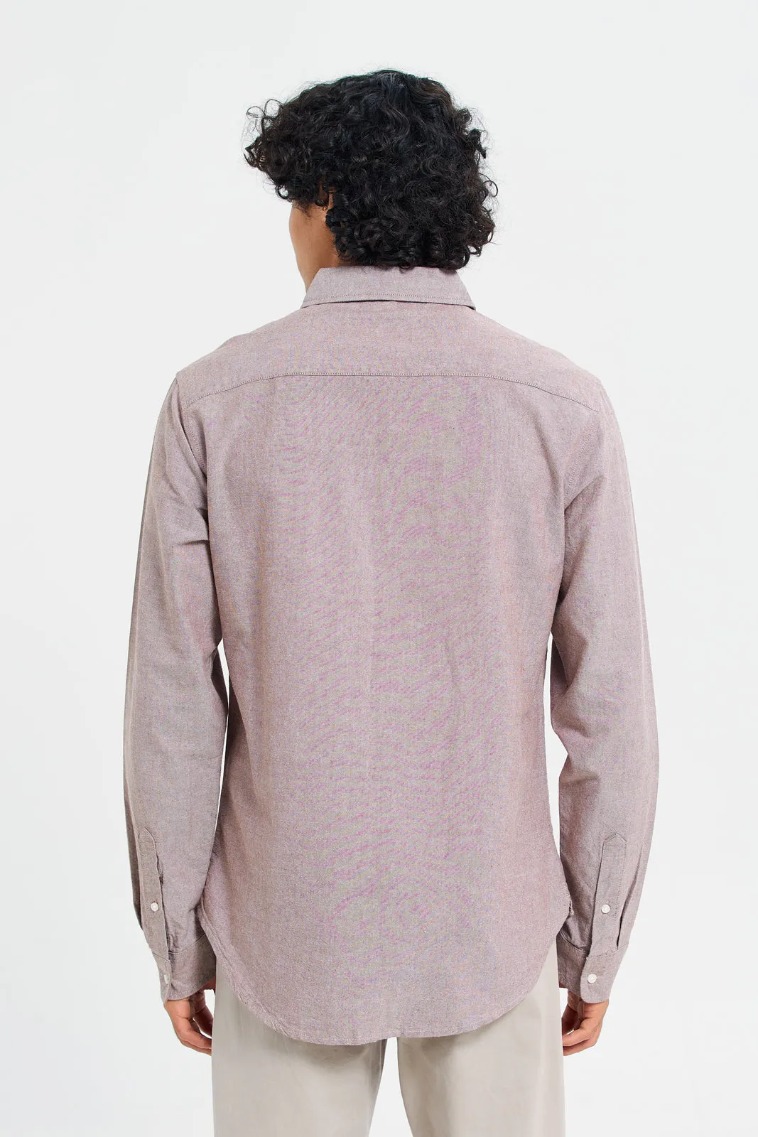 Men Beige Button Down Oxford Shirt sold by Redtag product image thumbnail 3