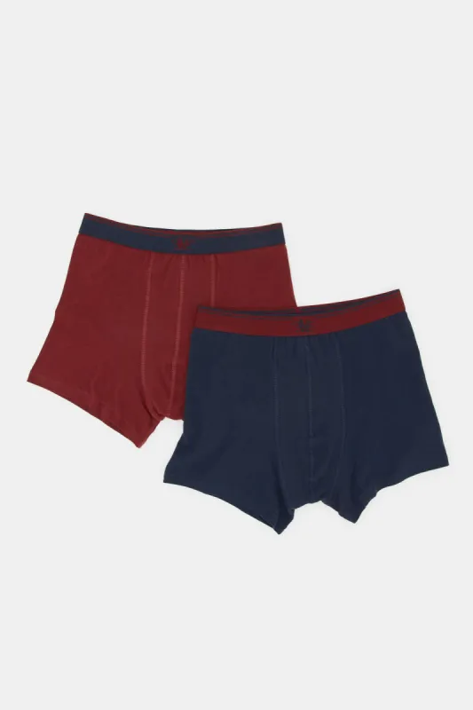 Men Navy And Red Hipsters Briefs Set (Pack of 2) sold by Redtag