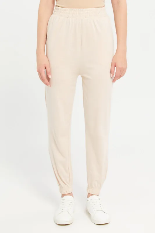 Woman Beige Plain Active Pants sold by Redtag