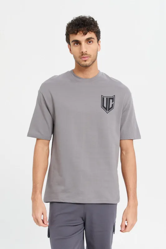 Men Charcoal Printed Lounge T-Shirt sold by Redtag