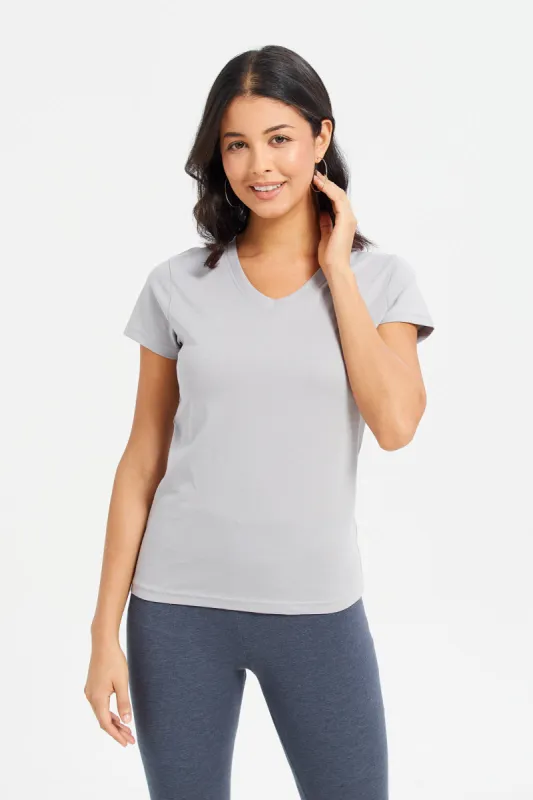 Women Grey Basic T-Shirt sold by Redtag