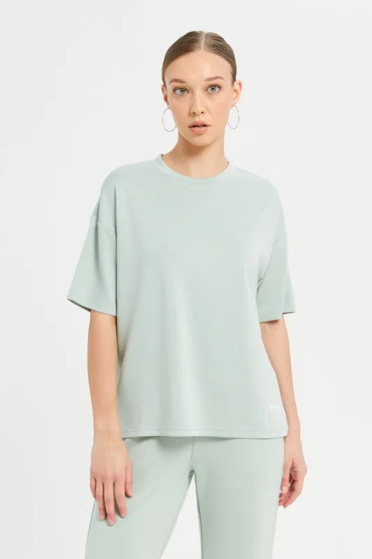 Women Mint Printed Sweatshirt sold by Redtag