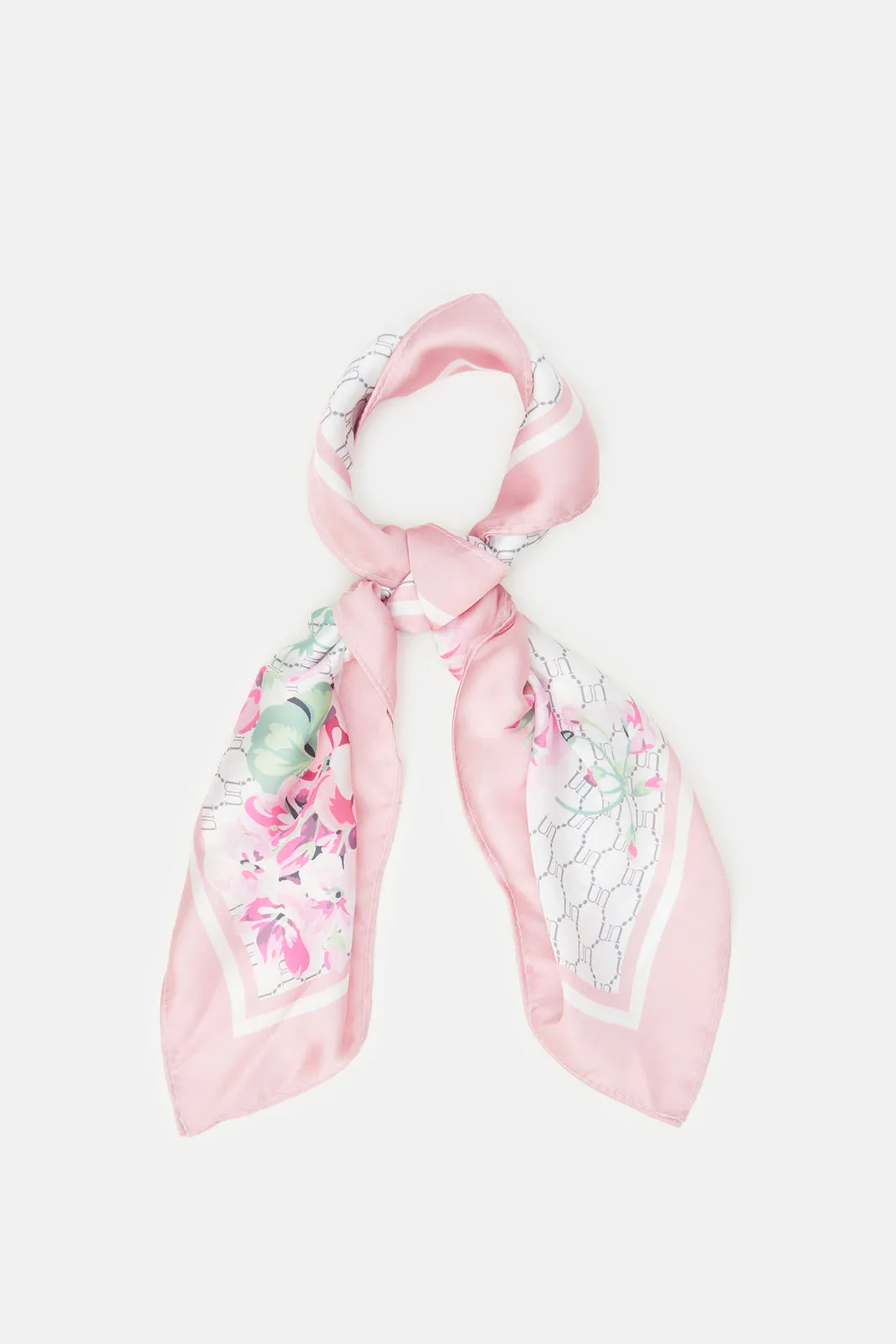 Women White And Pink Printed Scarf sold by Redtag