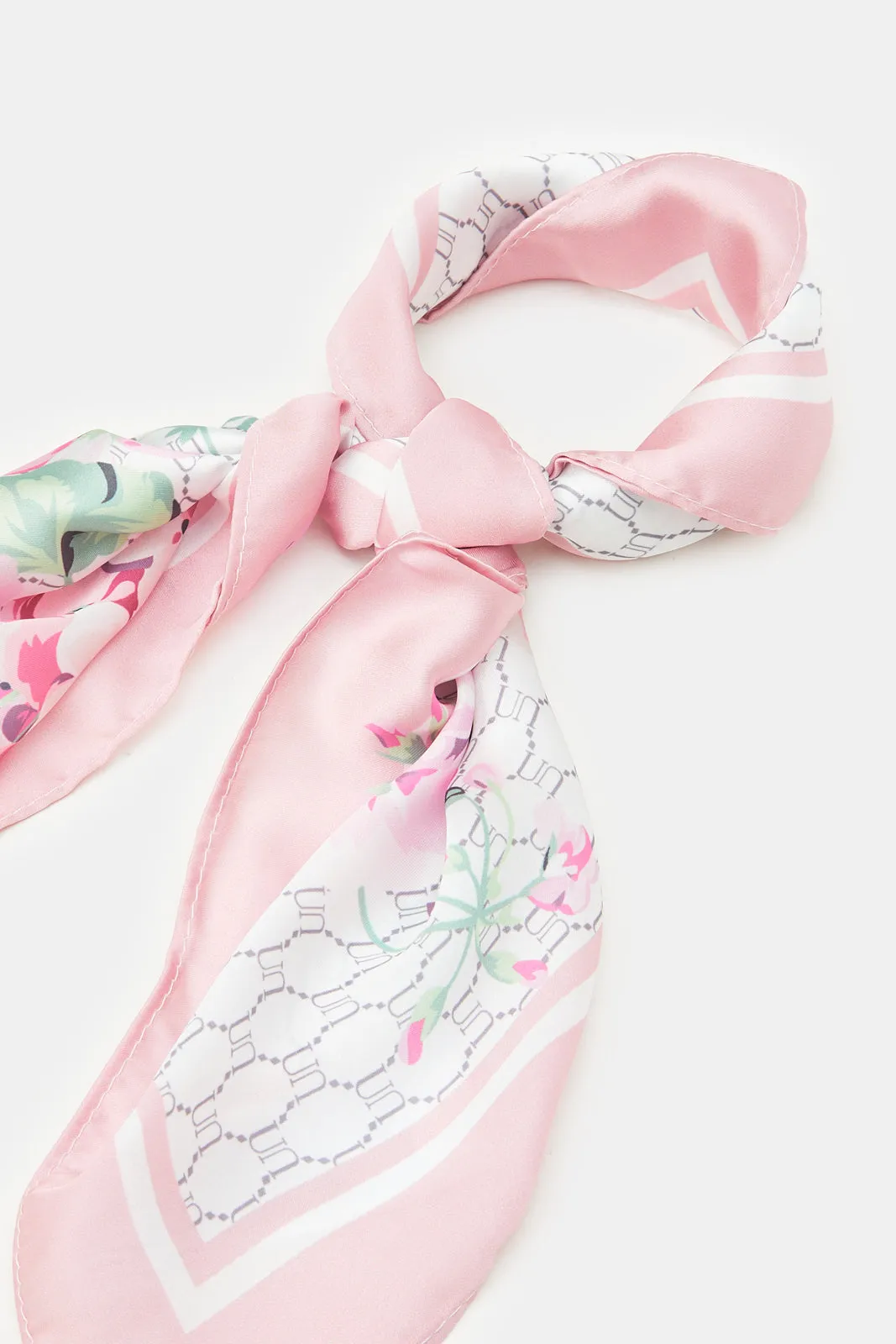 Women White And Pink Printed Scarf sold by Redtag product image thumbnail 3