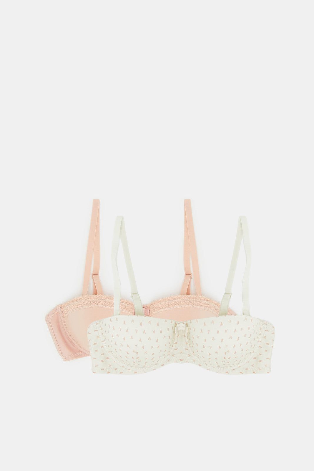 Women Pink And Ivory Balconette Bra Set (Pack of 2) sold by Redtag