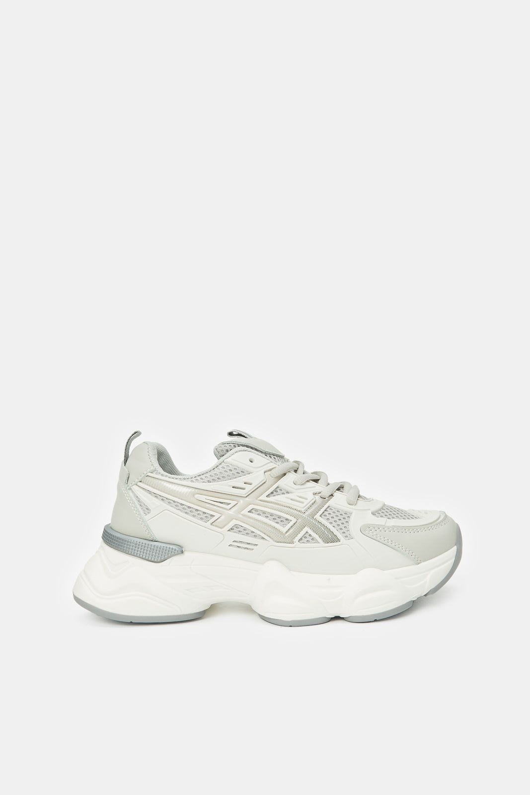 Women Grey Natural Sporty Lace Up Sneakers sold by Redtag