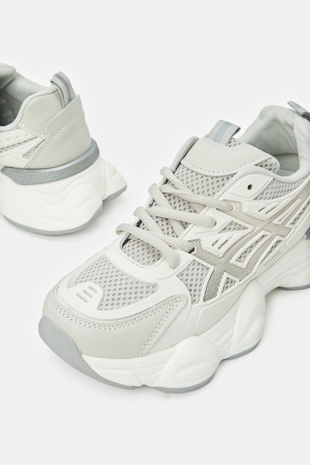 Women Grey Natural Sporty Lace Up Sneakers sold by Redtag product image thumbnail 3