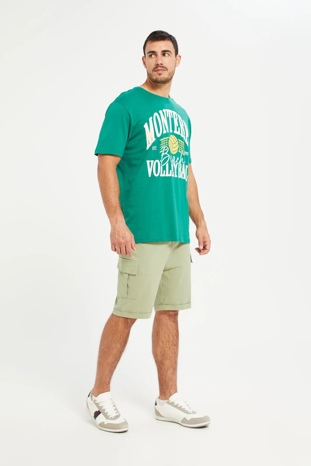 Men Green Graphic Short Sleeve T-Shirt sold by Redtag product image thumbnail 2