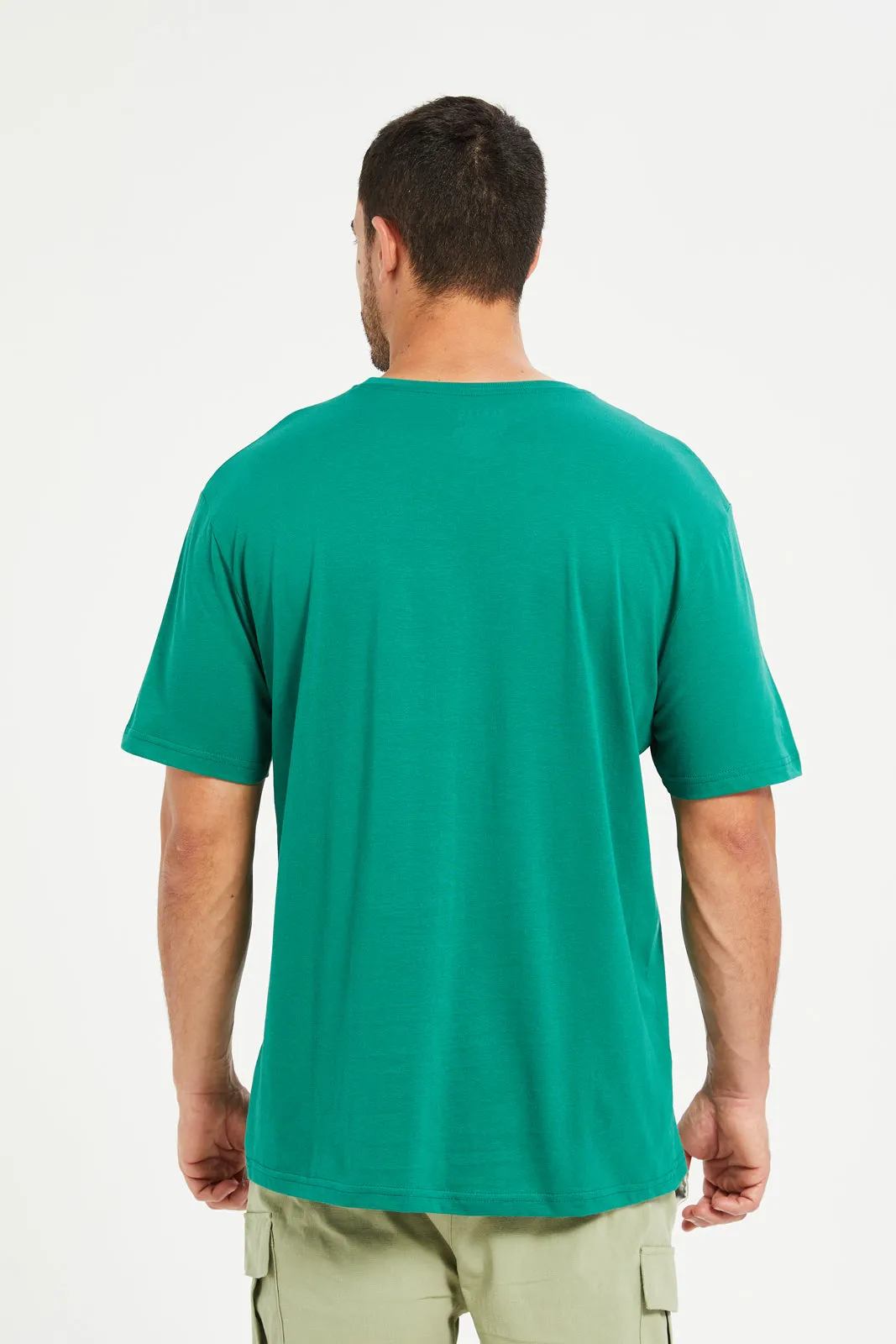Men Green Graphic Short Sleeve T-Shirt sold by Redtag product image thumbnail 3