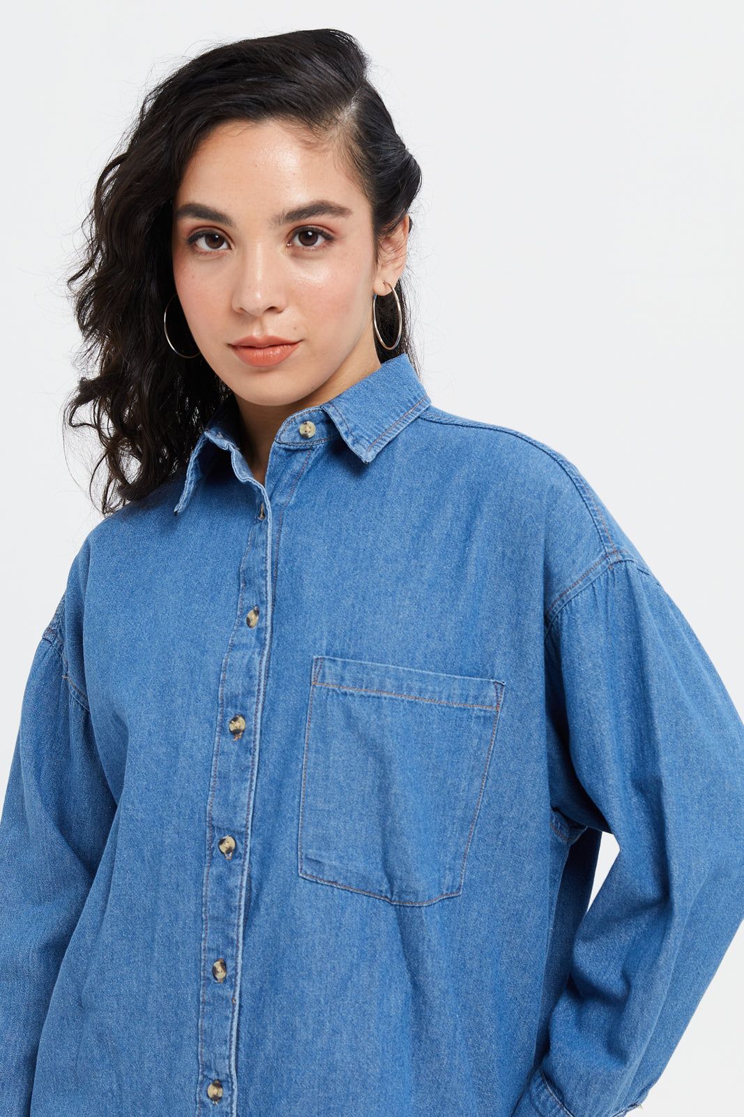 Women Denim Plain Blouse sold by Redtag product image thumbnail 4