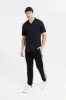 Men Black Joggers With Tape Sides Application sold by Redtag