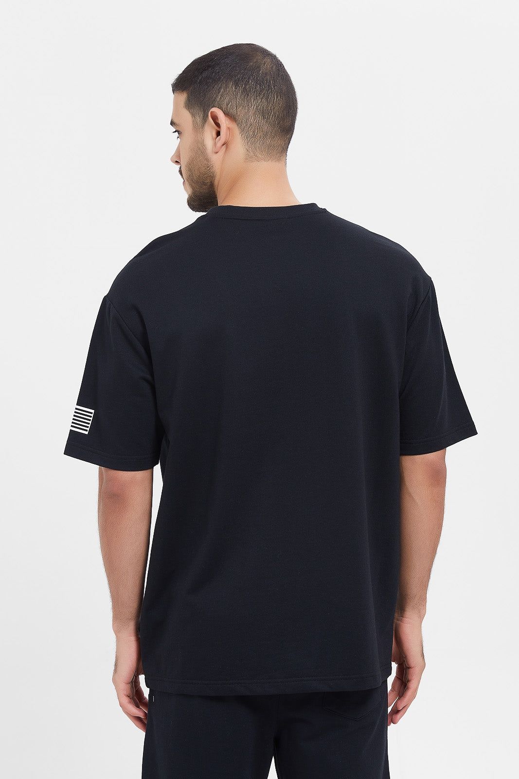 Men Black Embroidered Lounge Shirt sold by Redtag product image thumbnail 3