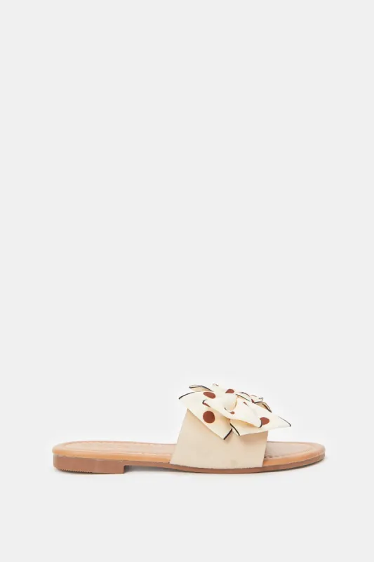 Women Ivory Bow Trim Mule sold by Redtag