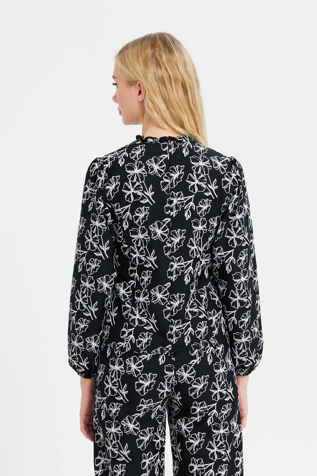 Women Black Printed Blouse sold by Redtag product image thumbnail 3