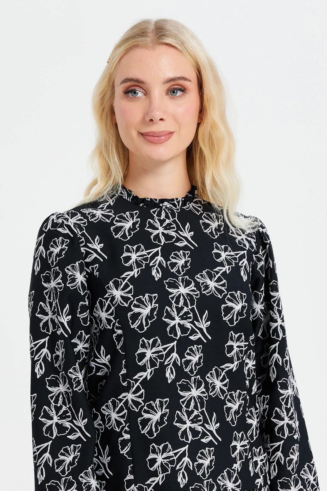 Women Black Printed Blouse sold by Redtag product image thumbnail 4