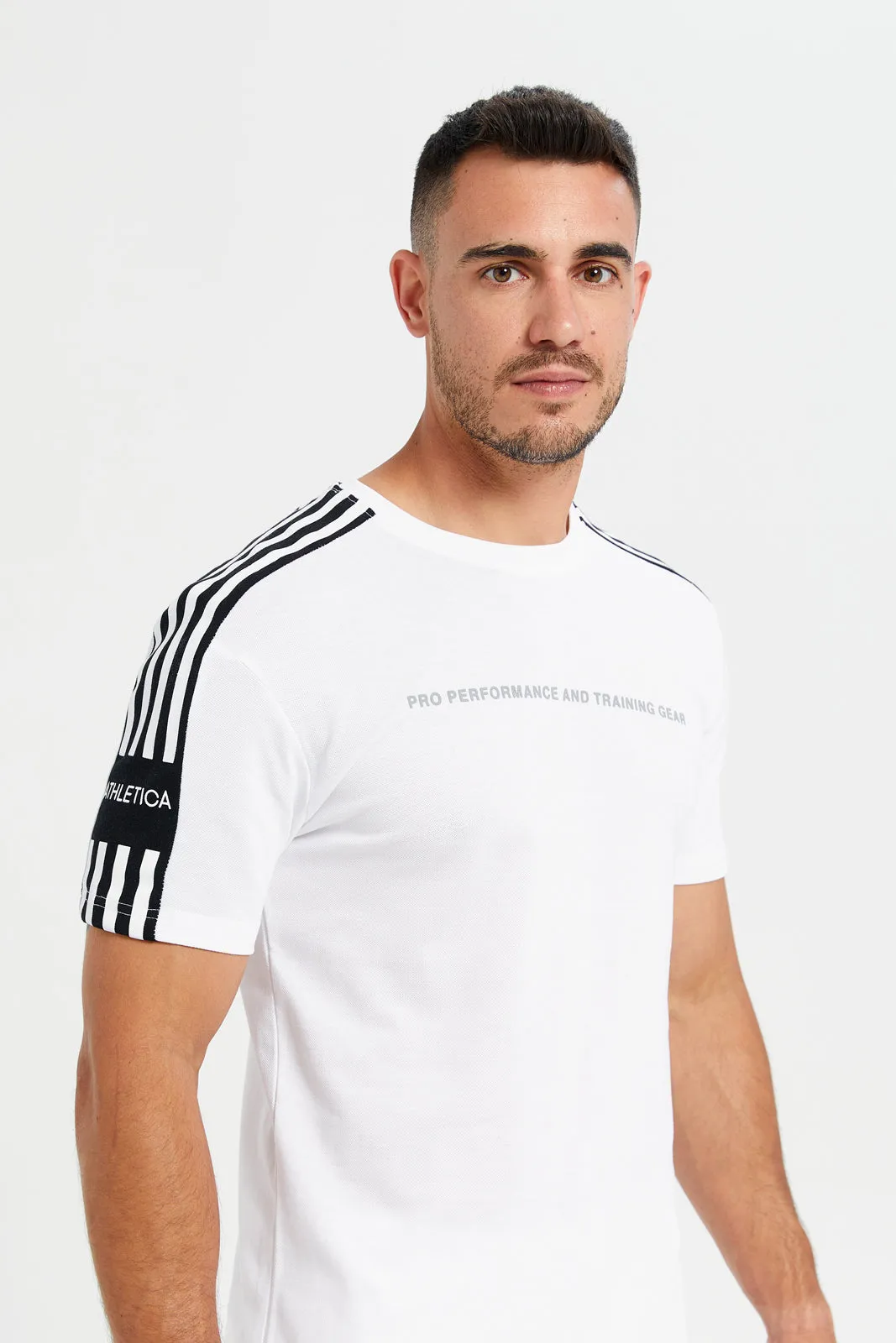 Men White Printed Active T-Shirt sold by Redtag product image thumbnail 4