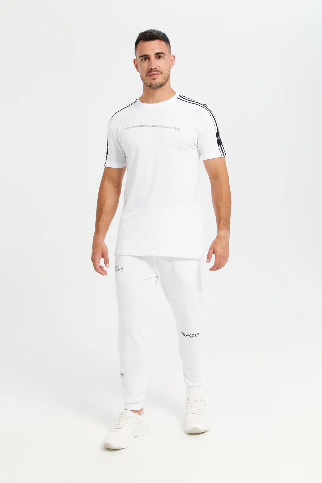 Men White Printed Active T-Shirt sold by Redtag product image thumbnail 2