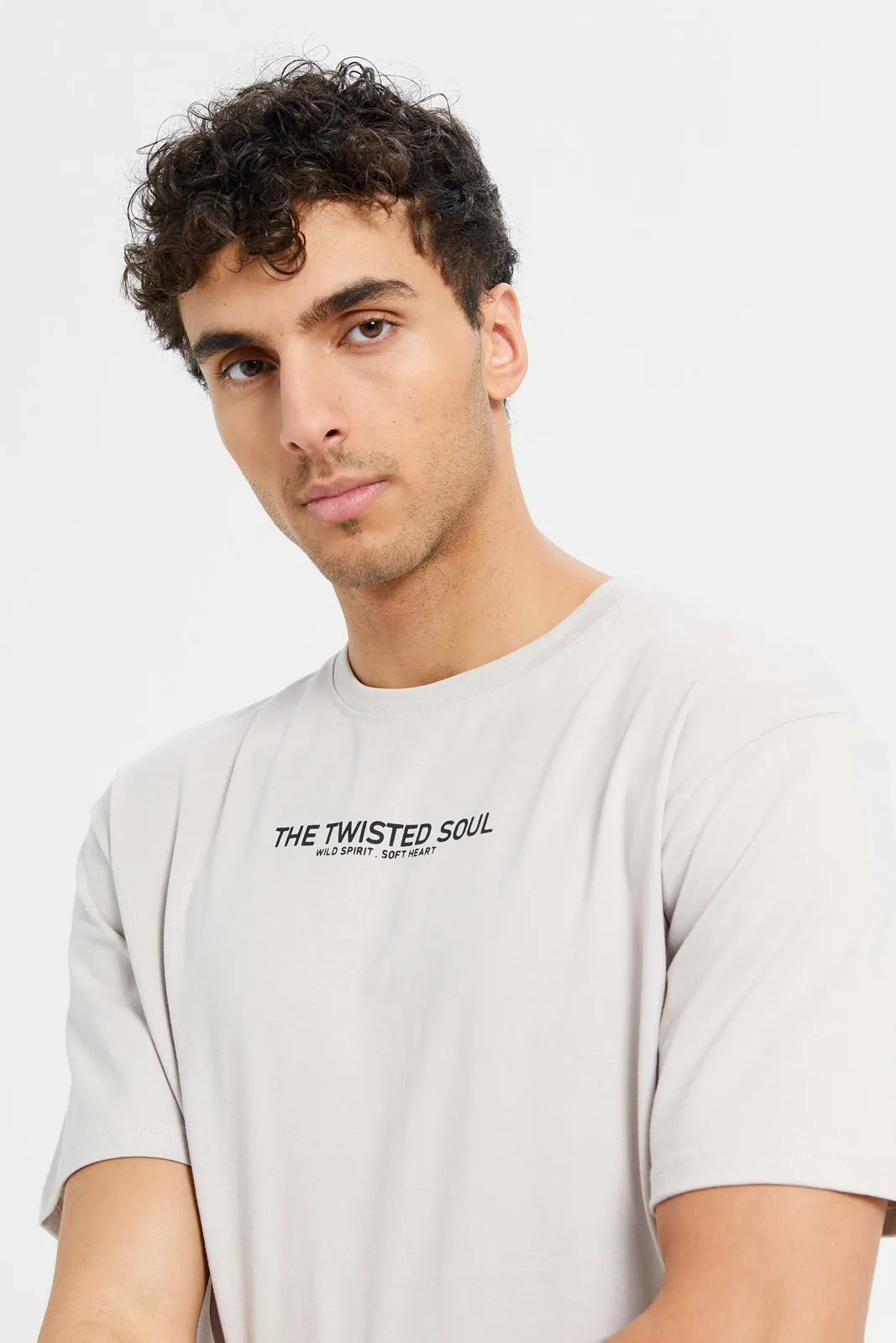 Men Ecru Printed T-Shirt sold by Redtag product image thumbnail 4