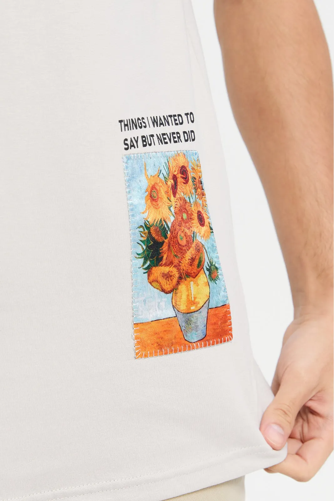 Men Ecru Printed T-Shirt sold by Redtag product image thumbnail 5