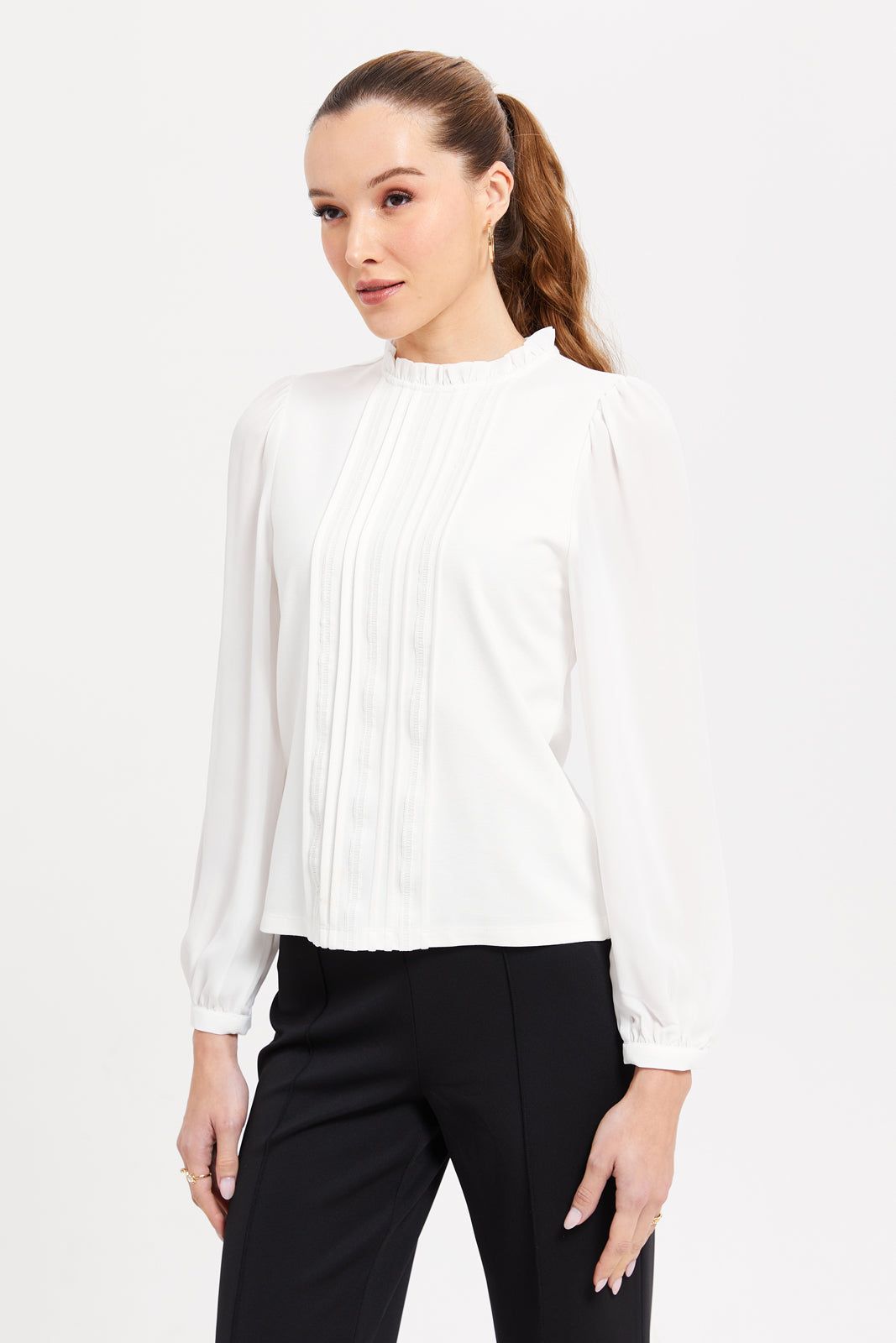 Women Ivory Pleated Top sold by Redtag