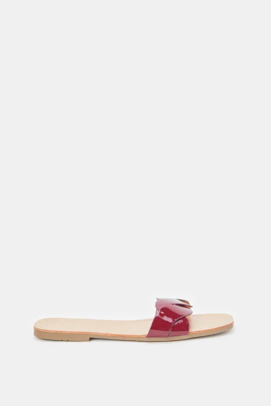 Women Red Patent Mule sold by Redtag