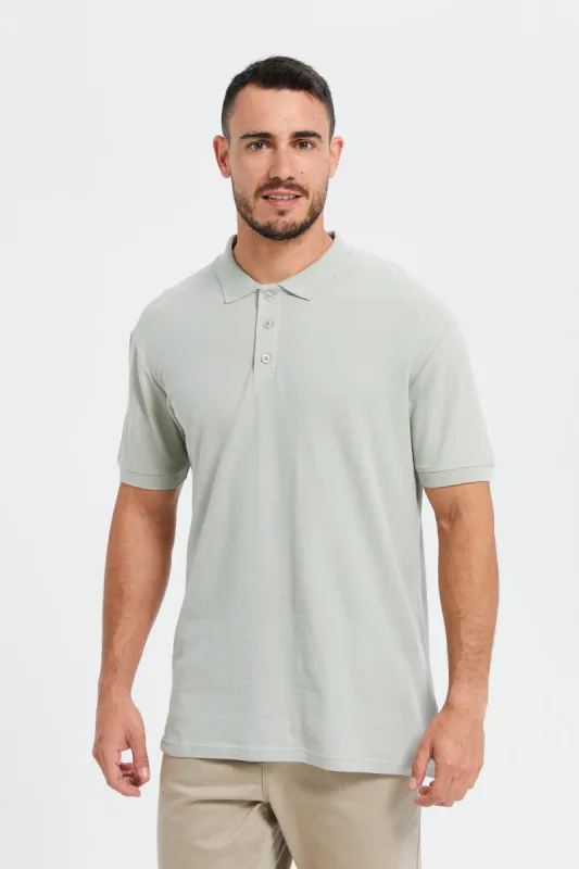 Men Grey Basic Polo Shirt sold by Redtag