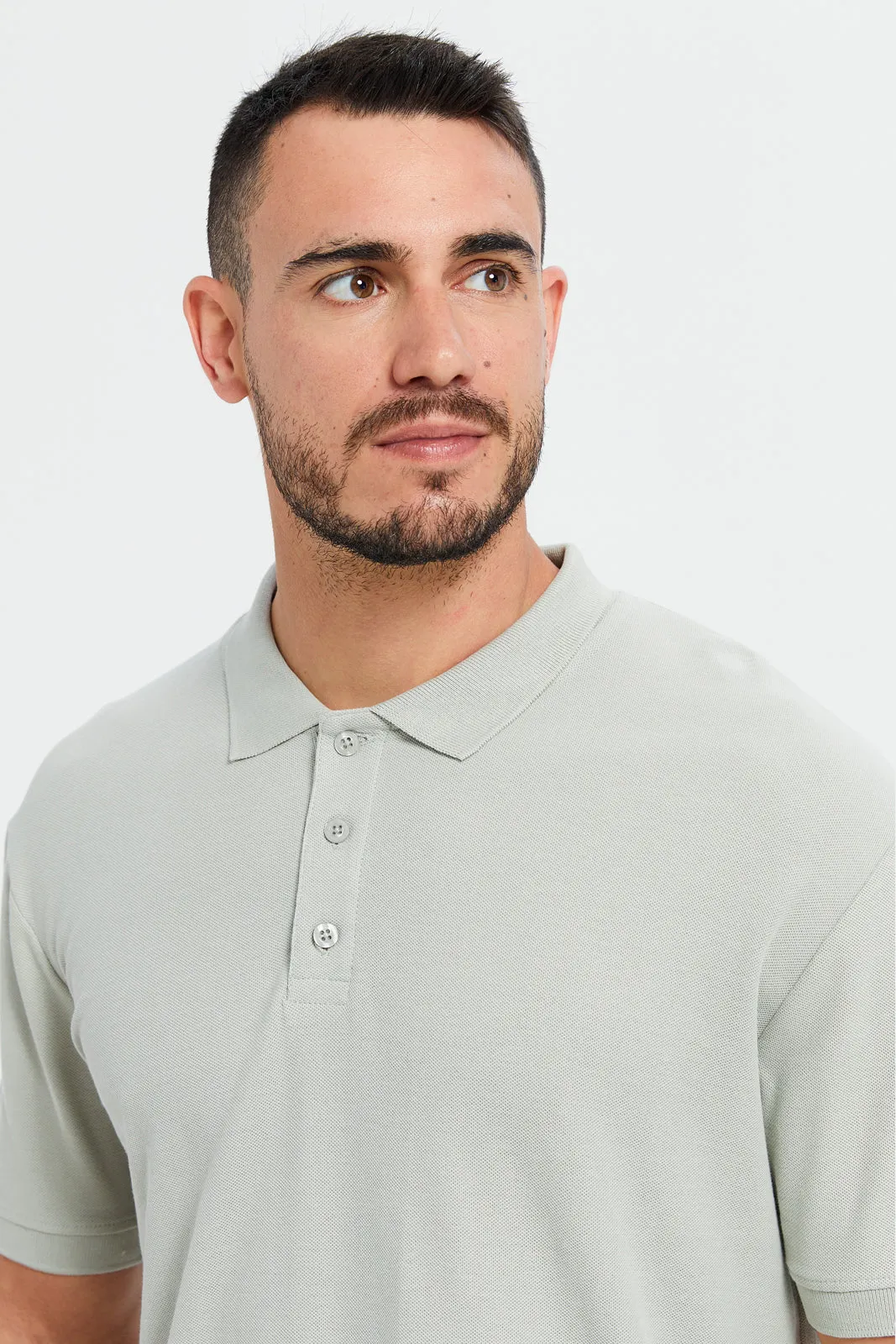 Men Grey Basic Polo Shirt sold by Redtag product image thumbnail 4