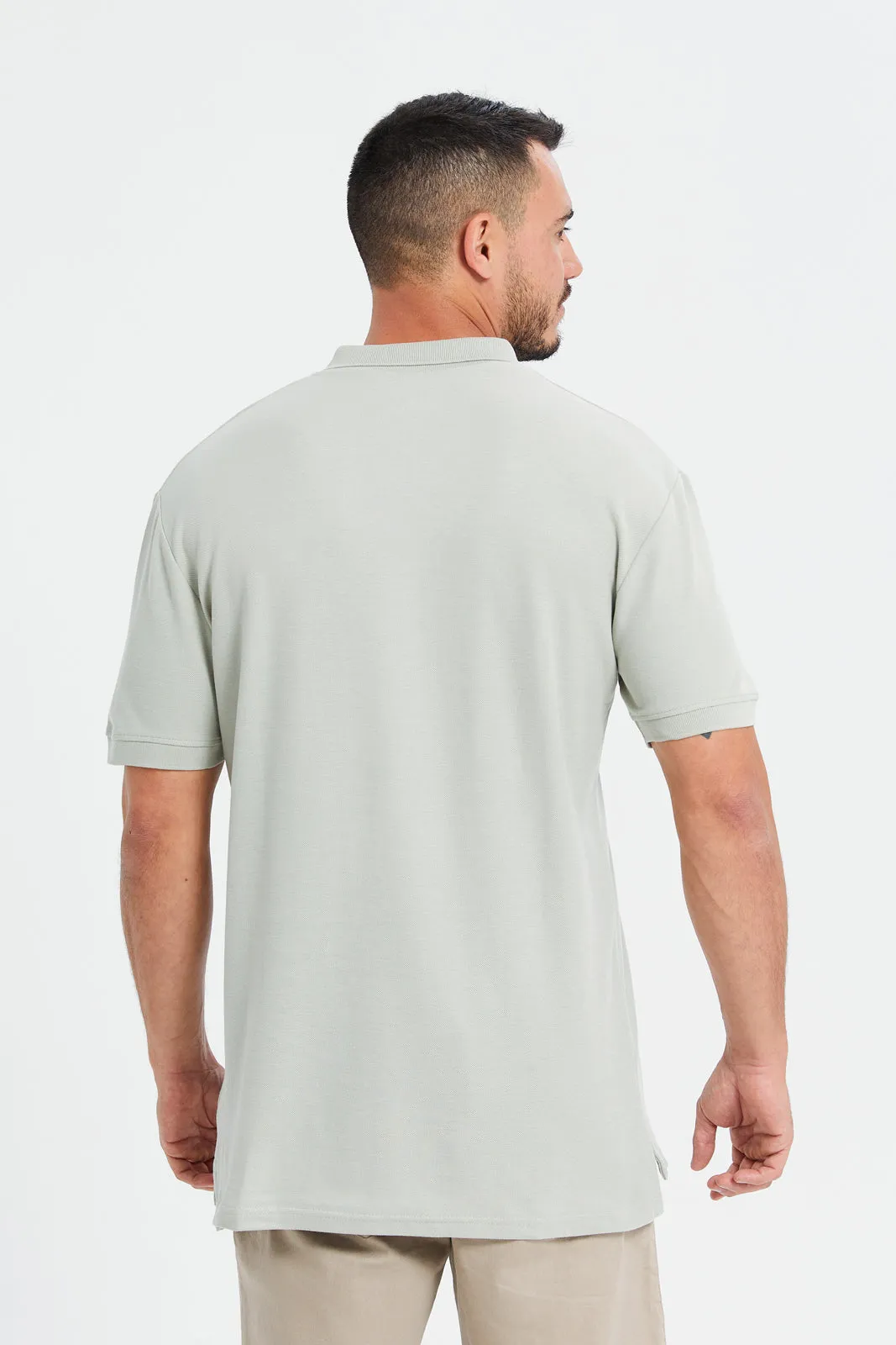 Men Grey Basic Polo Shirt sold by Redtag product image thumbnail 3