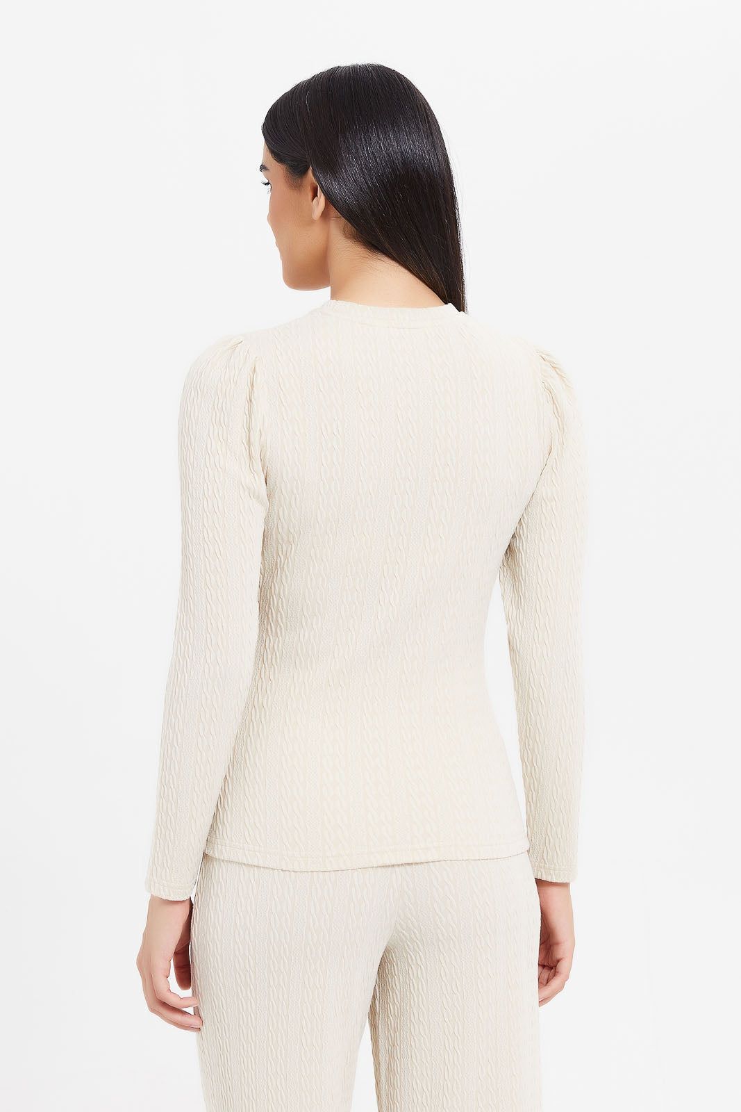 Women Ecru Textured Top sold by Redtag product image thumbnail 3