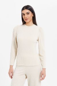 Women Ecru Textured Top sold by Redtag