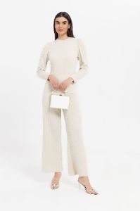 Women Ecru Textured Top sold by Redtag