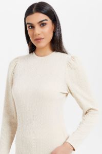 Women Ecru Textured Top sold by Redtag