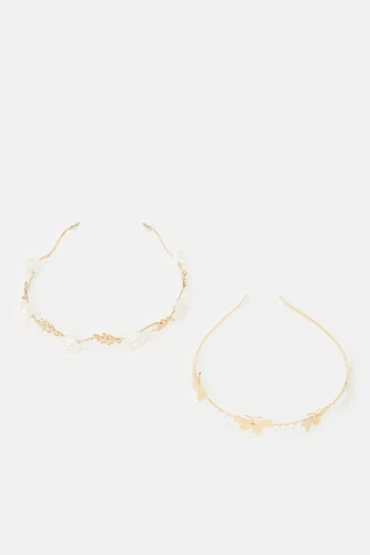 Women Gold Embellished Headband (Pack of 2) sold by Redtag