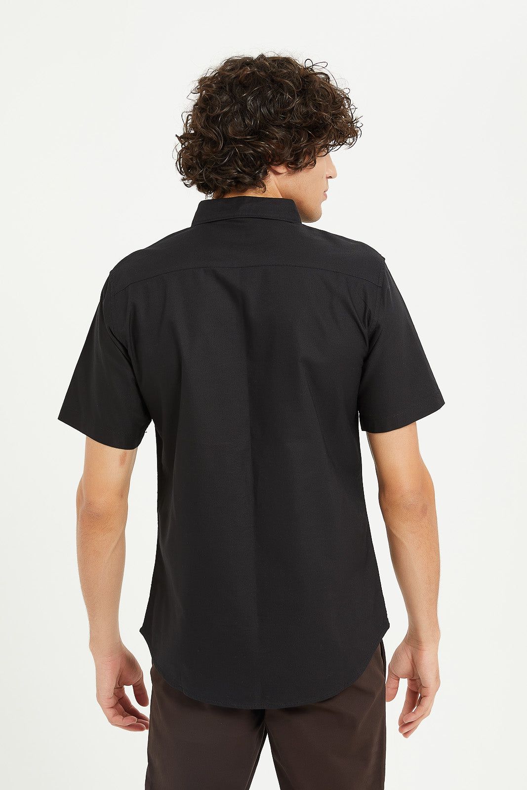 Men Black Short Sleeve Oxford Shirt sold by Redtag product image thumbnail 3
