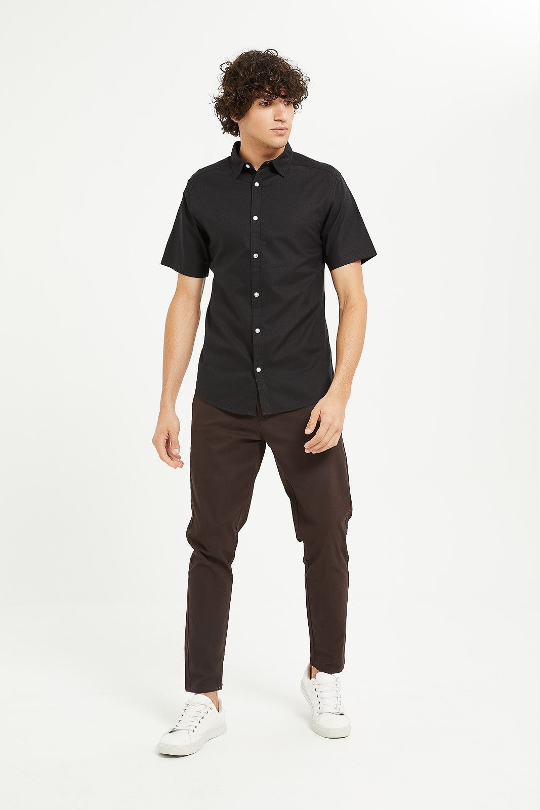 Men Black Short Sleeve Oxford Shirt sold by Redtag product image thumbnail 2
