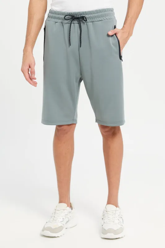 Men Grey Slim Fit Active Shorts sold by Redtag