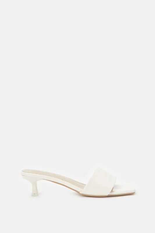 Women Ivory Patent Mule sold by Redtag