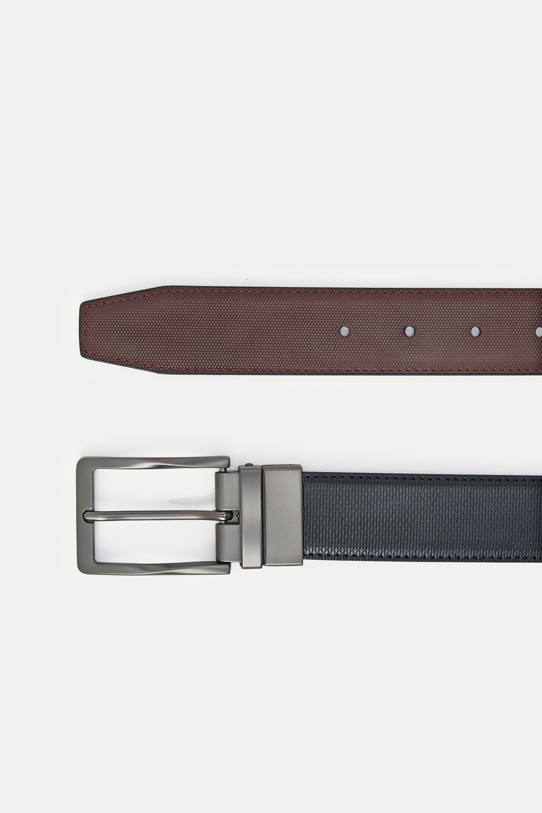 Men Black And Tan Belt With Twist Buckle sold by Redtag product image thumbnail 2