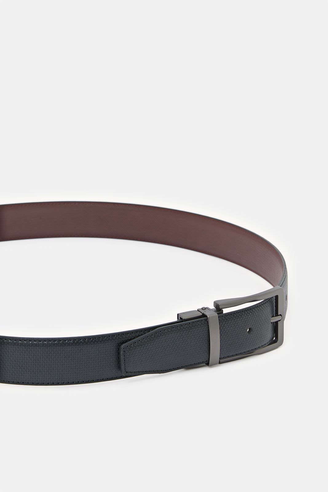 Men Black And Tan Belt With Twist Buckle sold by Redtag