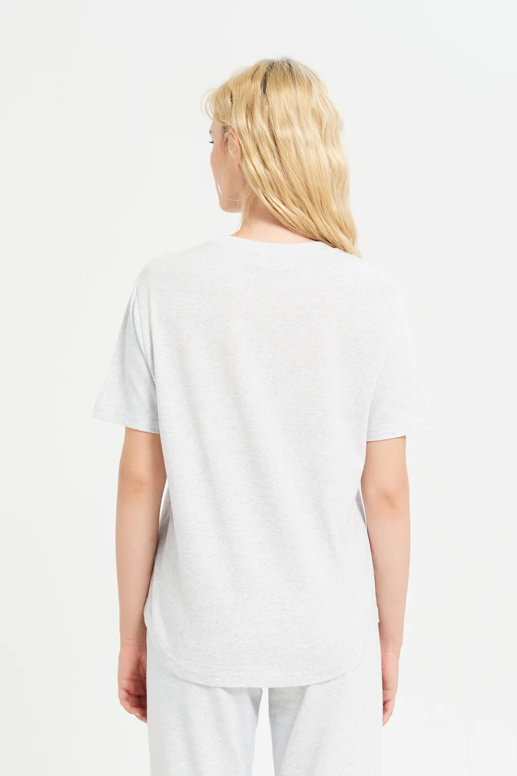 Women Grey Printed Active T-Shirt sold by Redtag product image thumbnail 3