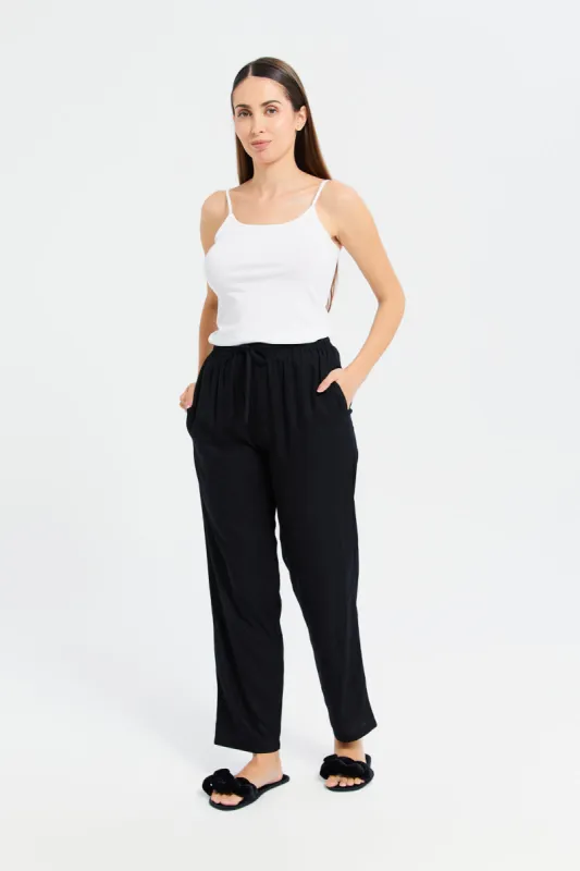 Woman Black Basic Pyjama Bottom sold by Redtag