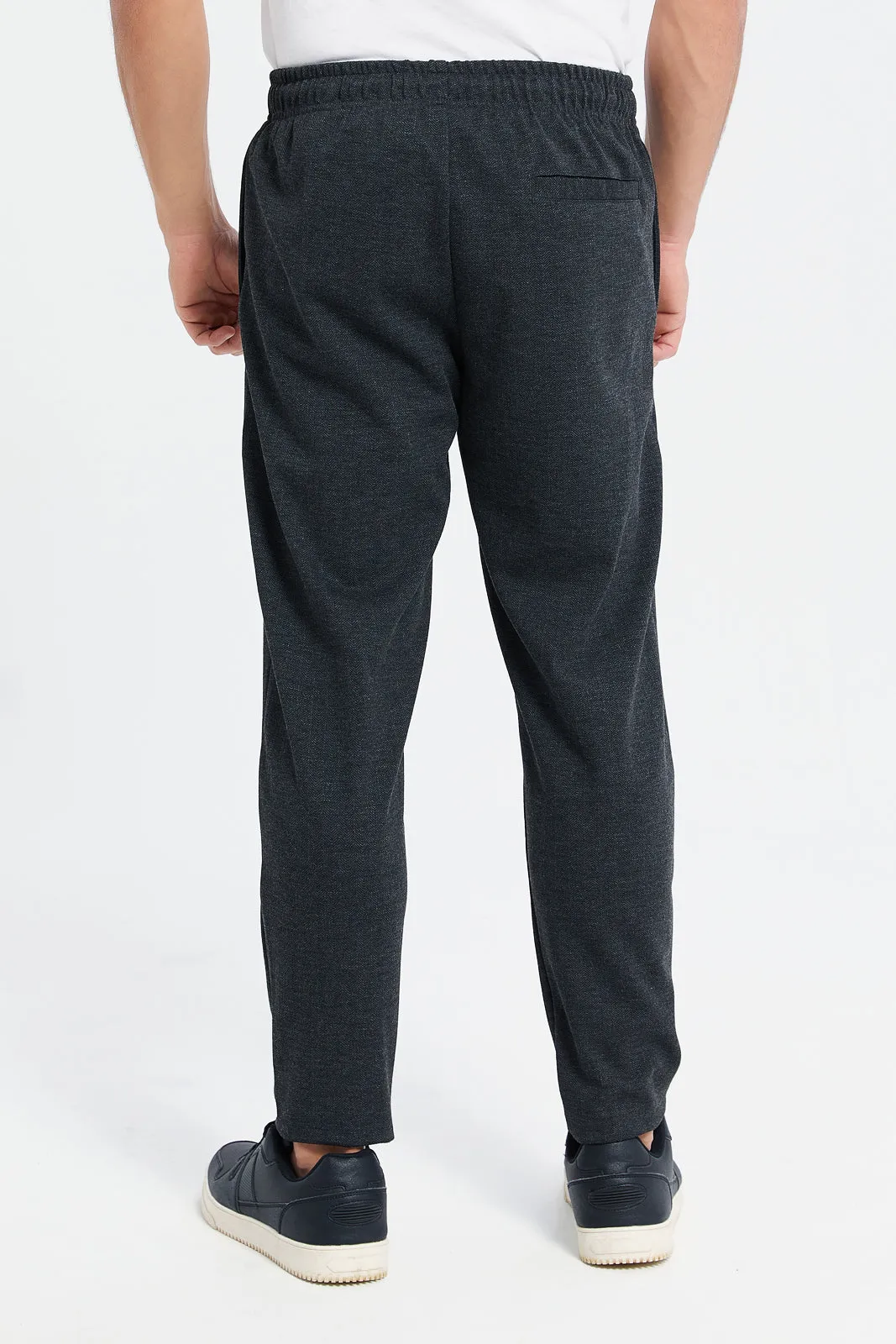 Men Charcoal Pull-On Trousers sold by Redtag product image thumbnail 3