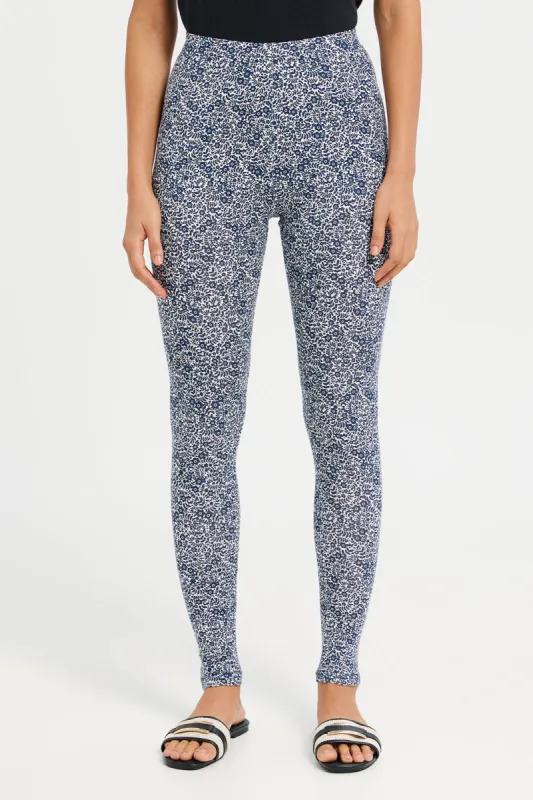 Women White Printed Leggings sold by Redtag