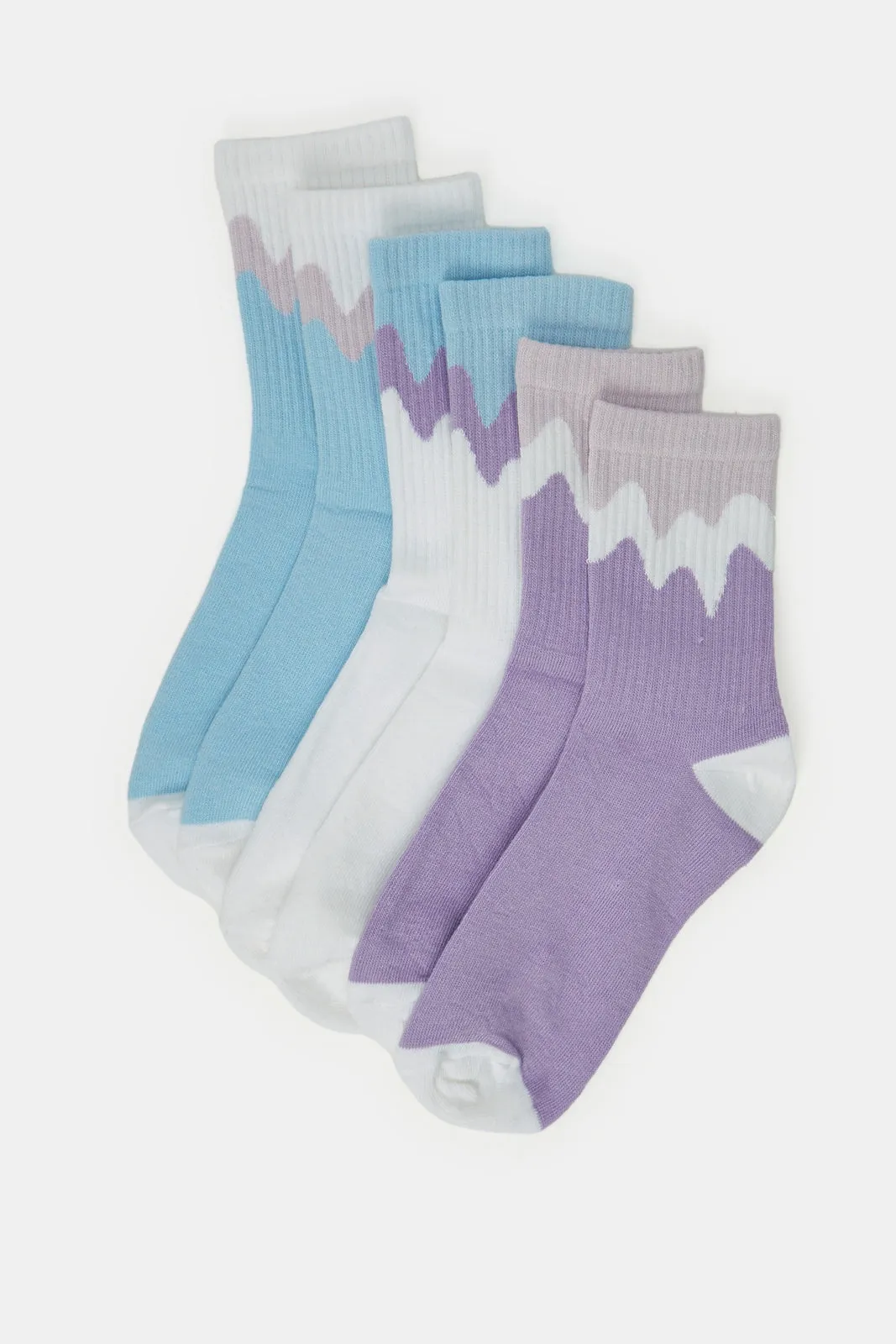 Women Assorted Crew Length Socks (3 Pairs) sold by Redtag