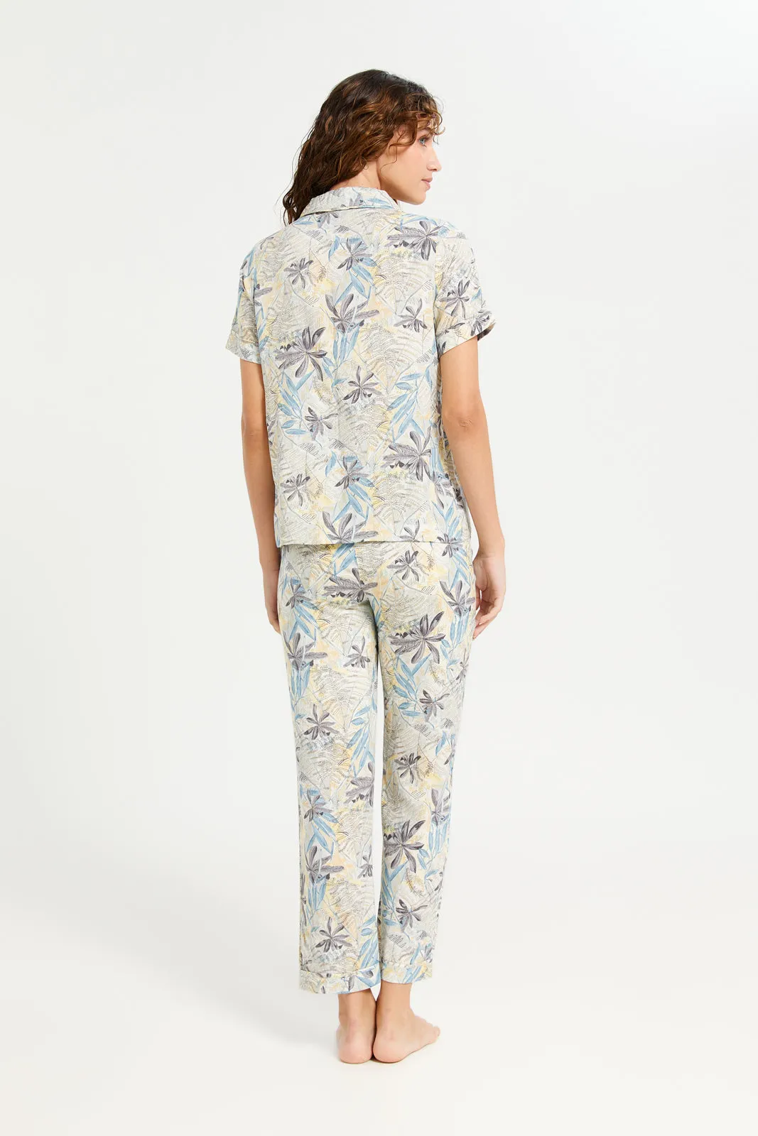 Women Yellow Printed Pyjama Set (2 Piece) sold by Redtag product image thumbnail 4