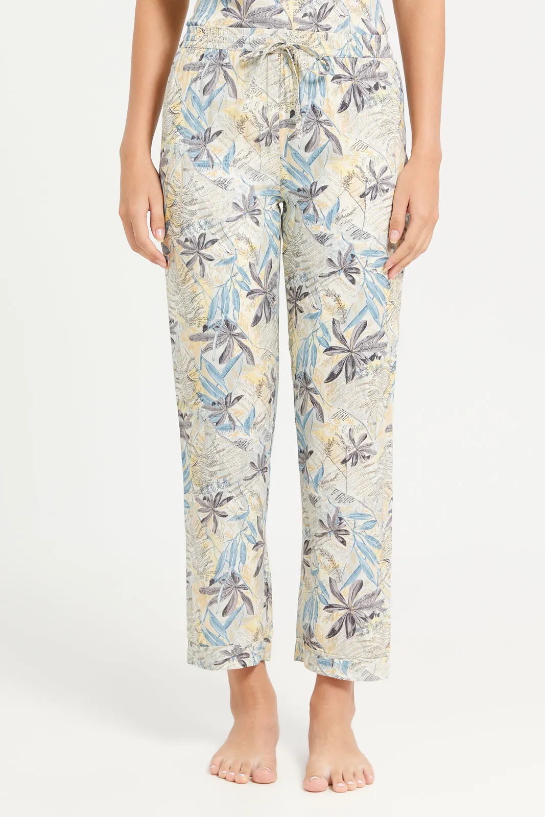 Women Yellow Printed Pyjama Set (2 Piece) sold by Redtag product image thumbnail 3