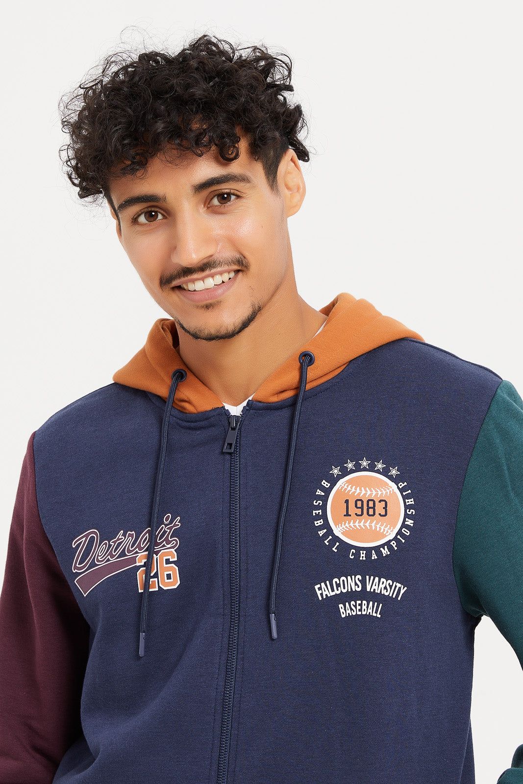 Men Multicolour Hooded Sweatshirt sold by Redtag product image thumbnail 4